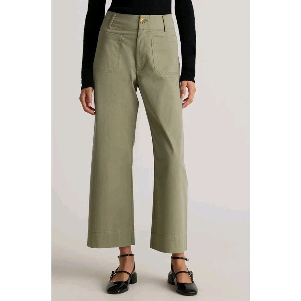 Quince Olive Wide-Leg Pants